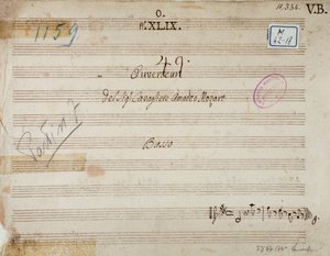 Erste Seite von Mithridate, König von Pontus, Oper von Mozart (1770) von Unknown artist
