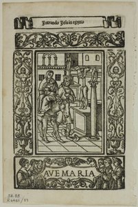 Flucht nach Ägypten aus Rosario della V. Maria von Castellanus, Platte 89 aus Holzschnitten aus Büchern des XVI. Jahrhunderts