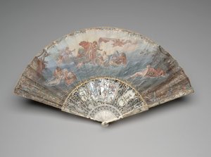 Faltfächer mit "Der Sonnenuntergang," nach François Boucher, nach 1753