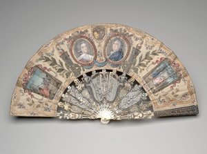 Faltfächer mit Porträtmedaillons von Marie Antoinette und Louis XVI, nach 1786