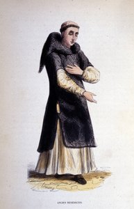 Ehemaliger Benediktiner. Gravur aus einem Album über religiöse Orden, Paris