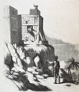 Francisco Roldan spricht mit Adelantado Bartholomew Columbus auf der Insel Hispaniola, in Fort Concepcion im Jahr 1497