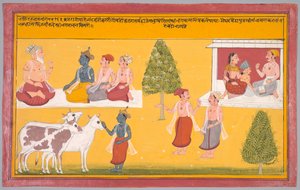 Freunde von Krishna, Folio 163 aus einer Bhakti Ratnavali von Vishnu Puri von Unknown artist