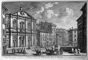 Von der Kirche St. Louis der Franzosen (Chiesa di San Luigi dei Francesi) in Rom. Ende des 18. Jahrhunderts. von Unknown artist