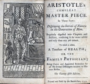 Frontispiz einer medizinischen Abhandlung des griechischen Philosophen Aristoteles (384-322 v. Chr.)