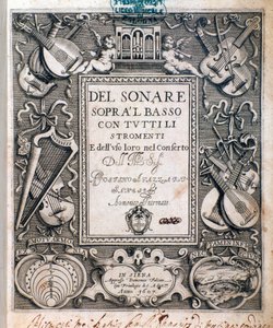 Frontispiz von del sonare sopra il basso von Agostino Agazzari