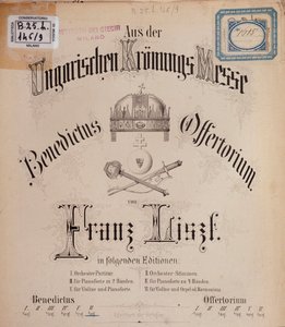 Frontispiz der Partitur Ungarische Krönungsmesse von Liszt (19. Jahrhundert) von Unknown artist