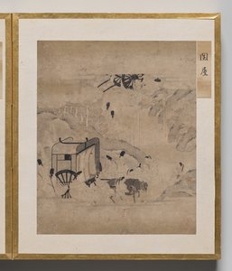Torhaus aus dem Album der Illustrationen für die Geschichte von Genji von Unknown artist
