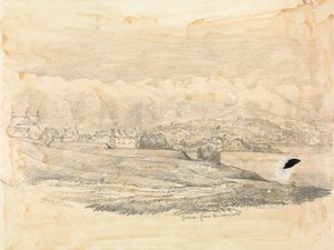 Genf mit Bergen in der Ferne