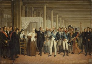 Guillaume Dupuytren (1777-1835), im Hôtel-Dieu, präsentiert Charles X eine Augenoperation, ca. 1825