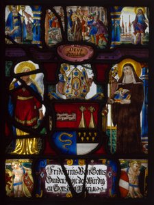 Heraldiktafel mit den Wappen von Fridoinus Summerer, Abt von Muri, Schweiz