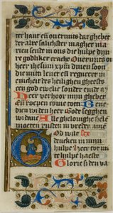 Illuminierte Initiale "G" aus einer Bible Historiale