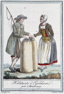 Einwohner in der Nähe von Straßburg - in „Enzyklopädie der Reisen“ von Grasset Saint Sauveur, ed. Paris