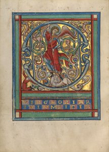 Initiale Q: Sankt Michael und der Drache