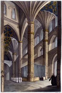 Innenraum der Kathedrale von Salamanca. Lithografie des 19. Jahrhunderts von Unknown artist