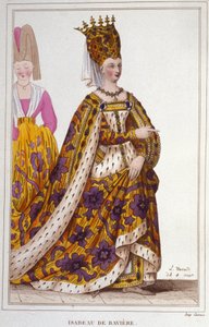 Isabeau (Isabelle, Elisabeth) von Bayern (1371-1435). Königin von Frankreich. Gravur von 1830 von Unknown artist