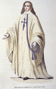 Ritter des Ordens von Santiago, militärischer Orden, der 1170 in Spanien gegründet wurde. Gravur des 19. Jahrhunderts. von Unknown artist