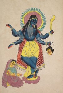 Krishna als Kali von Radha verehrt