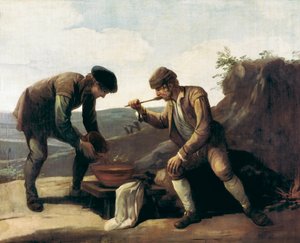 La Sopa Boba oder das Frühstück, anonymes Gemälde des 18. Jahrhunderts. Madrid. Lazaro Galdiano Stiftung