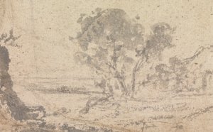 Landschaftsskizze mit einem Baum