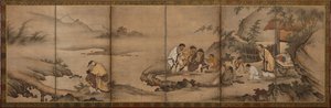 Landschaft: die Sieben Weisen des Bambushains von Unknown artist