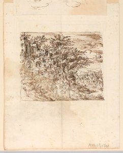 Landschaft; verso: Groteskes Design