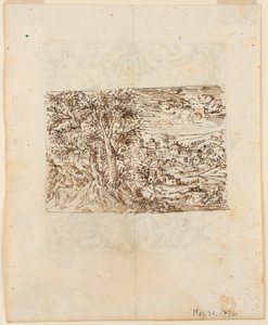 Landschaft; verso: Groteskes Design