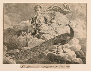 "Der Pfau beklagt sich bei Juno" aus La Fontaines Fabeln von Unknown artist