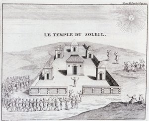 Der Tempel der Sonne - in „Historische Reise durch Südamerika im Auftrag des Königs von Spanien“ von Don Georges Juan & Don Antoine de Ulloa, T.II, ed. Jombert, Librairie du Roi, Paris von Unknown artist