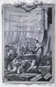 Der Handel mit den Kolonien (einschließlich Kaffee) - in „Philosophische und politische Betrachtungen über die Einrichtungen und den Handel der Europäer mit den beiden Indien“ von G.T. Raynal, ed. Pellet, Genf