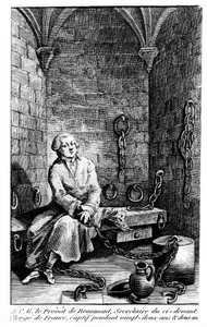 Le provost de Beaumont, Sekretär des französischen Klerus, 22 Jahre in der Bastille gefangen - anonyme Gravur, Musée Carnavalet