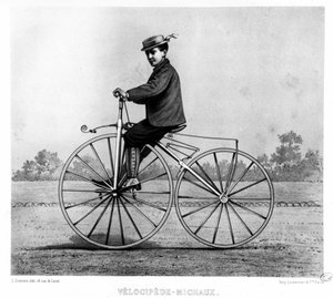 Das Michaux-Velociped - in Le Centaure, Gravur, Bibl. der Stadt Paris