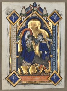 Blatt aus einem Psalter: Flucht nach Ägypten von Unknown artist