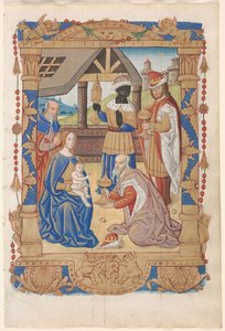 Blatt aus einem Stundenbuch: Anbetung der Könige (recto)