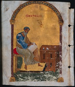 Blatt aus einem Lektionar mit St. Matthäus