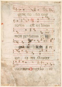 Blatt aus einem Antiphonar: Musik (verso)