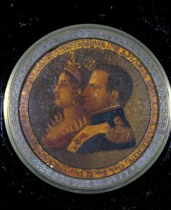Deckel einer Schnupftabakdose mit Porträts von Napoleon I. und Josephine. Mailand, Museum des Risorgimento von Unknown artist