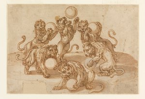 Löwen jonglieren mit den Medici-Kugeln von Unknown artist