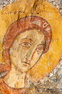 Madonna und Kind zwischen den Erzengeln (Detail der Jungfrau Maria)