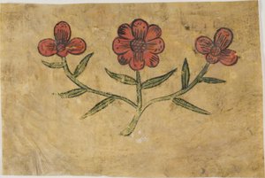 Manuskript-Ausschnitt mit Blumen