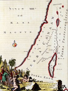 Karte von Kanaan - in „Palestina“ von Hadriani Relandi
