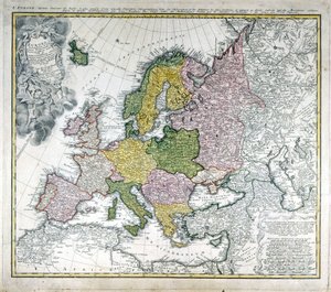 Karte von Europa im Jahr 1743