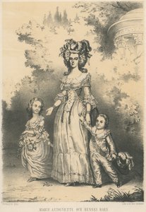 Marie-Antoinette spaziert mit ihren Kindern