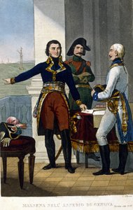 Marschall André Masséna (1756-1817) bei der Belagerung von Genua im April 1800