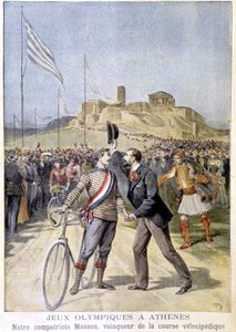 Masson, Gewinner des Velocipedrennens bei den Olympischen Spielen in Athen - in „Le Petite Journal“ vom 26.04.1896