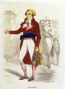 Maximilien Robespierre, handkolorierte Radierung