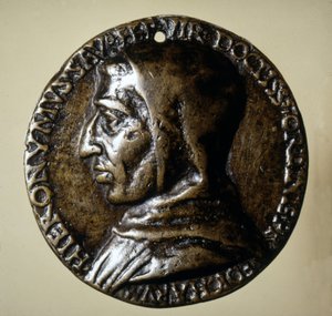 Medaille mit dem Abbild von Savonarola (Girolamo Savonarola) - 16. Jahrhundert
