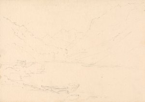 Gebirgslandschaft und See von Unknown artist
