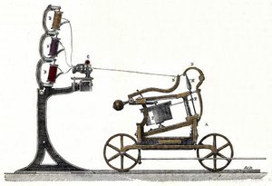 Mule - Jenny, Baumwollspinnmaschine. 19. Jahrhundert