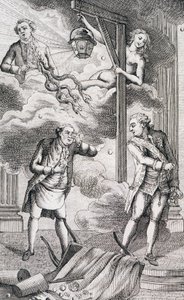 Necker vor dem Tribunal der Laterne - in „Ergänzung zum Privatleben und Ministerium von M. Necker, Generaldirektor der Finanzen“ von einem Bürger, hrsg. Pellet, Genf von Unknown artist